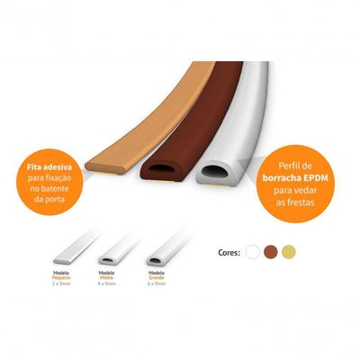 Veda Frestas Médias Adesivo Marrom 4 Mm 6 M Comfort Door