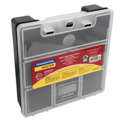 Organizador Plástico 7.1/2" Tramontina Com Tampa Transparente E Divisórias Tramontina
