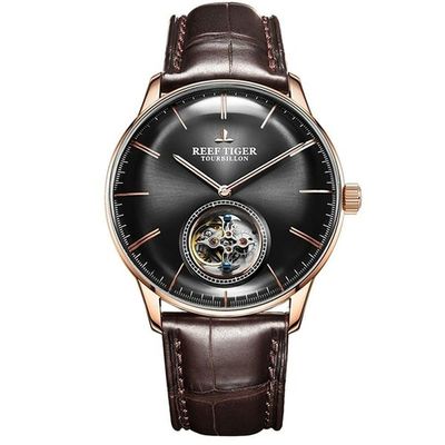 Relógio Masculino Reef Tiger Rga1930-pbs à Prova D'água Marrom Escuro