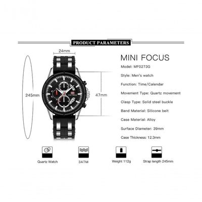Relógio Masculino Mini Focus Mf0273g à Prova D'água Ouro