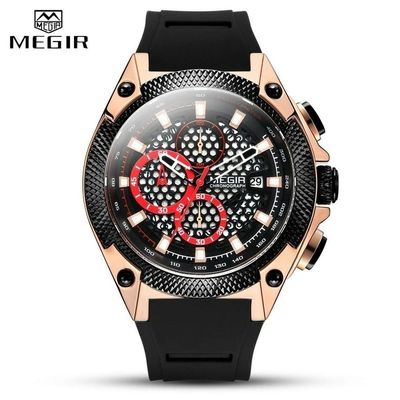 Relógio Masculino Megir 2127 à Prova D'água Ouro
