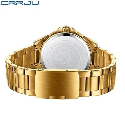 Relógio De Aço Inoxidável Crrju Luxo Quartzo Masculino