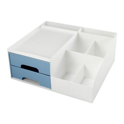 Organizador Multiuso De 2 Gavetas De Mesa Jacki Design Azul