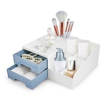 Organizador Multiuso De 2 Gavetas De Mesa Jacki Design Azul