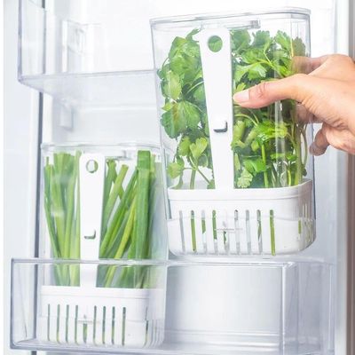 Kit Organizador De Geladeira Clear Fresh 3 Peças Transparente Ou