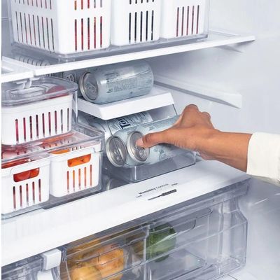 Kit Organizador De Geladeira Clear Fresh 3 Peças Transparente Ou