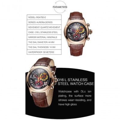 Relógio Feminino Reef Tiger Rga7181-ybbr à Prova D'água Marrom