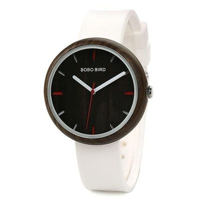 Relógio Feminino Bobo Bird Madeira Wr28 Não à Prova D' água Rosa