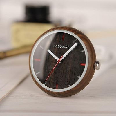 Relógio Feminino Bobo Bird Madeira Wr28 Não à Prova D' água Rosa