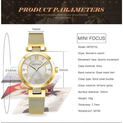 Relógio Feminino Mini Focus Mf0215l à Prova D'água Prata