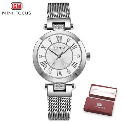 Relógio Feminino Mini Focus Mf0215l à Prova D'água Prata