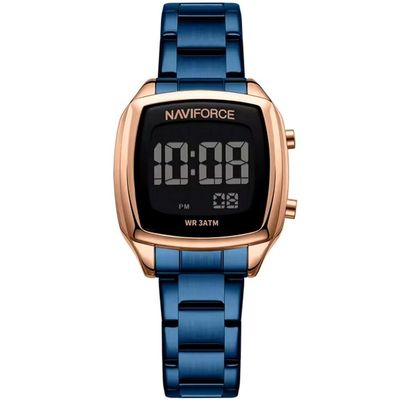 Relógio Digital Feminino Em Aço Inoxidável Design Casual Fashion Azul Royal