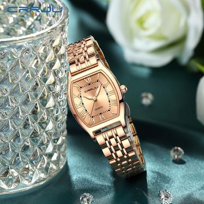 Relógio Crrju Negócios Casual Feminino De Quartzo Dourado