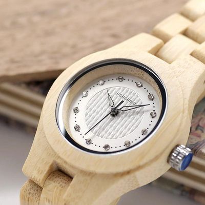 Relógio Feminino De Quartzo Bobo Bird O10 À Prova D'Água Verde