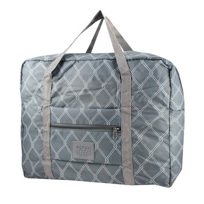 Bolsa De Viagem Dobrável Retangular Estampa Listrada Jacki Design Cinza
