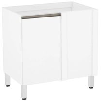 Balcão De Cozinha Sem Tampo Canto Reto 80cm 1 Porta Pérola Luciane Móveis