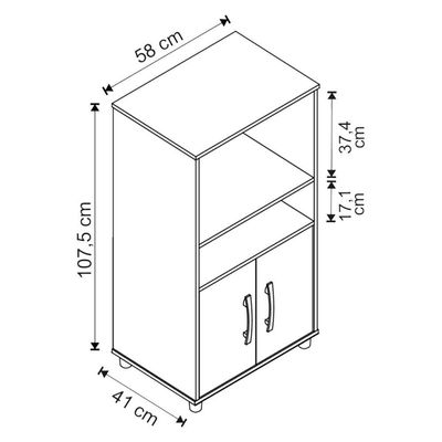 Balcão 2 Portas Para Cozinha B02 Branco Novam Branco