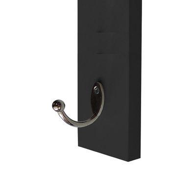 Cabideiro De Parede "j" Arara Camiseiro Porta Bolsas Preto Laca