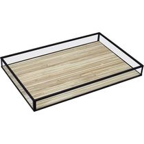 Bandeja Decorativa Para Servir Home&co Vidro 3x20x30cm Bege
