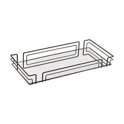 Bandeja Multiuso Hara Luiza Retangular 66,5 X 31,5 Cm Cor:preto