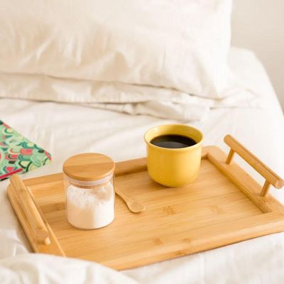 Bandeja De Bambu Oikos Com Alça 35cm Retangular
