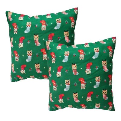 Kit 2 Almofadas Decorativas Natal Oxford 45x45 Verde
