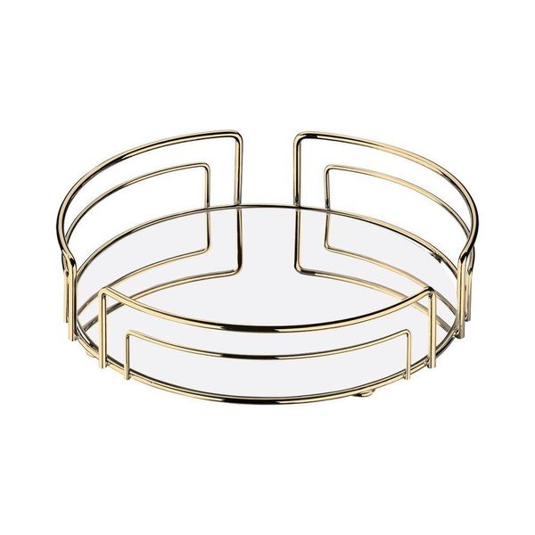 Bandeja Multiuso Hara Luiza Redonda 30cm Diâm. X 8,5cm Alt. Cor:dourado