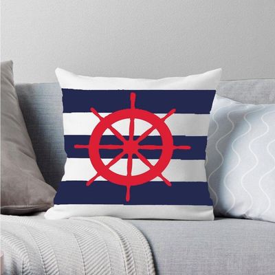 Capa De Almofada Vermelho Timão Navegação Marítima 50x50cm