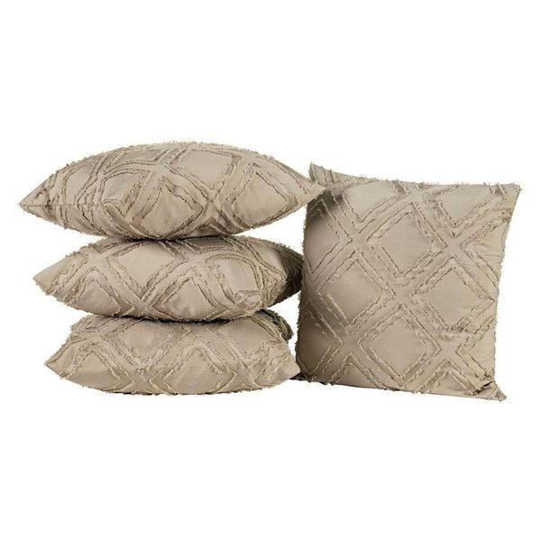 Capas De Almofadas Aveline 45cm X 45cm 04 Peças - Caqui.