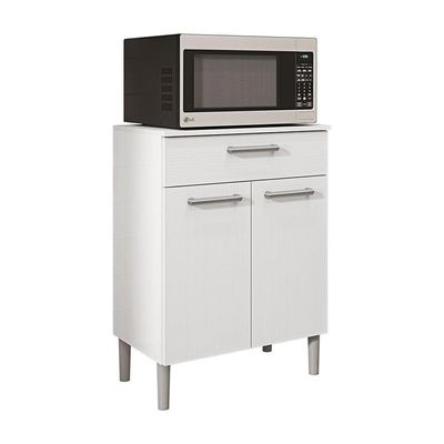 Balcão Multiuso Para Forno Microondas 2 Portas E 1 Gaveta Diamond Branco - Pallazio