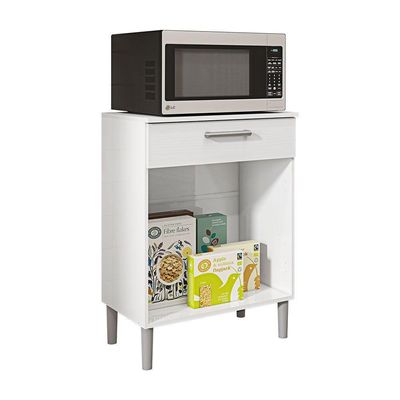 Balcão Multiuso Para Forno Microondas 2 Portas E 1 Gaveta Diamond Branco - Pallazio