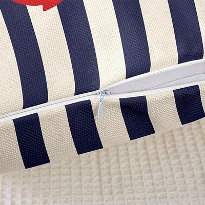 Kit 6 Capas De Almofadas âncora E Timão Vermelho Marítima
