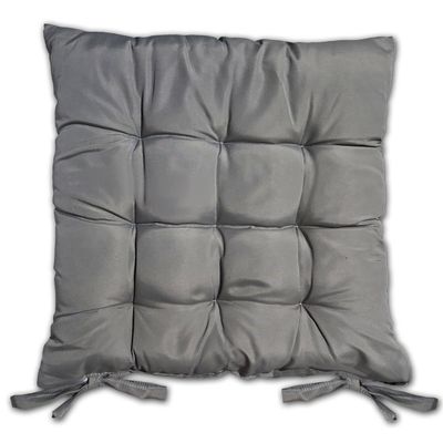 Kit 02 Almofadas Assento Futon Flat Para Cadeira 40x40 Cinza