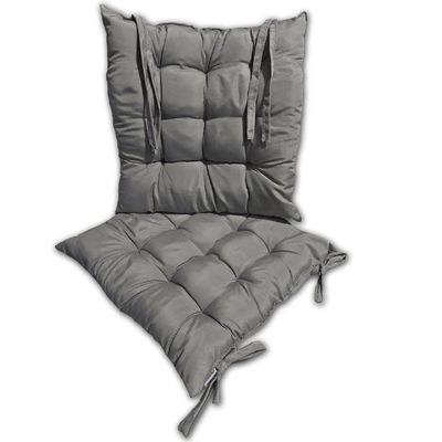 Kit 02 Almofadas Assento Futon Flat Para Cadeira 40x40 Cinza