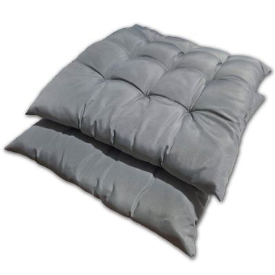 Kit 02 Almofadas Assento Futon Flat Para Cadeira 40x40 Cinza