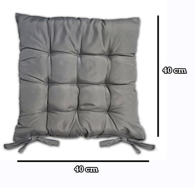 Kit 02 Almofadas Assento Futon Flat Para Cadeira 40x40 Cinza