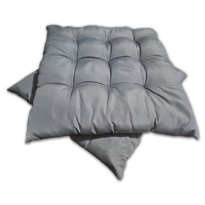 Kit 02 Almofadas Assento Futon Flat Para Cadeira 40x40 Cinza