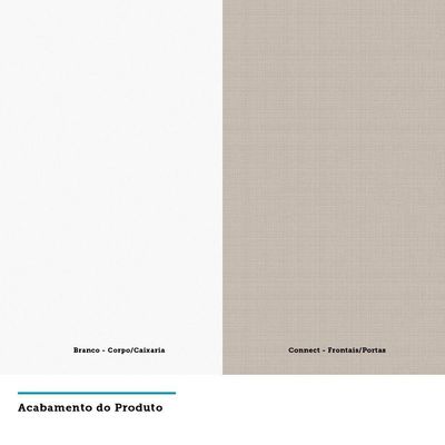 Armário Perola Canto Reto Conjugado 2 Portas Com Nicho Lateral Luciane
