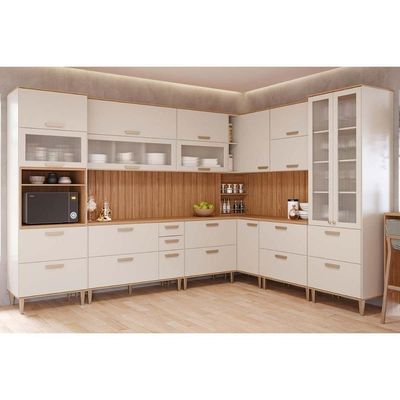 Armário Aéreo P- Cozinha Bella C-2portas Basculantes 80 Cm Freijo-titanium - Mgm