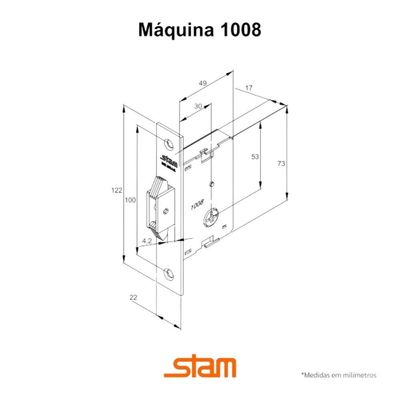 Fechadura Auxiliar 1008 Correr-bater Tetra - Stam
