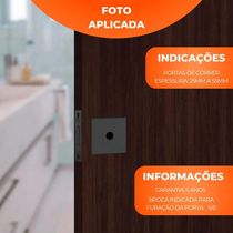 Fechadura Auxiliar Trava Stam 1004 Inox Roseta Quadrada Preto