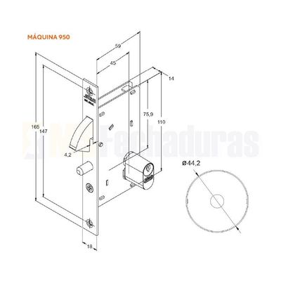 Fechadura Stam Porta De Correr Externa 950 Polido