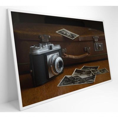 Quadro Maquina Fotográfica 60x40 Cm Vidro Impresso