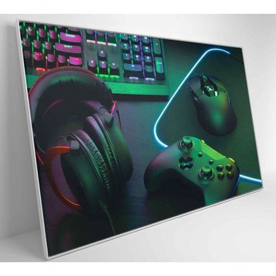 Quadro Estação De Trabalho Gamer 60x40 Cm Adesivo