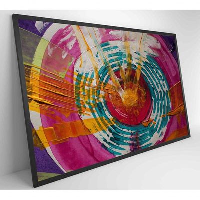 Quadro Pintura Círculos 120x80 Cm Adesivo Fotográfico