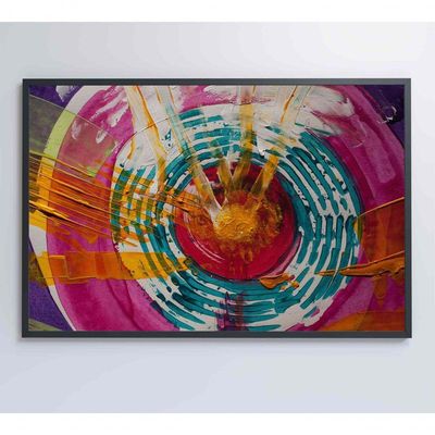 Quadro Pintura Círculos 120x80 Cm Adesivo Fotográfico
