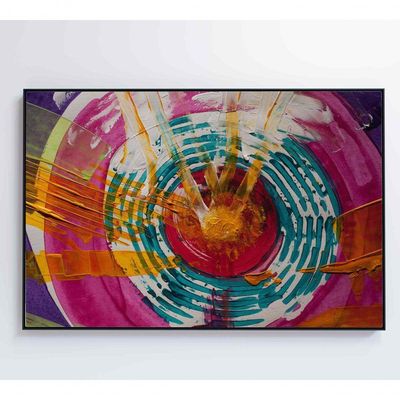 Quadro Pintura Círculos 120x80 Cm Adesivo Fotográfico