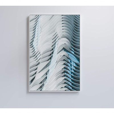 Quadro Arquitetura Curvas 60x90 Cm Tecido Canvas