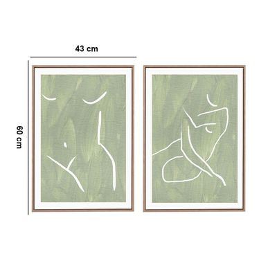 Kit 02 Quadros De Parede Decorativo Canvas Silhueta 60 Cm M02 - D'rossi