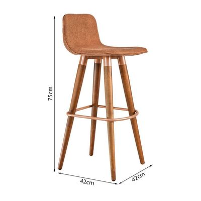Kit 3 Banquetas Altas Luxo Aço Cobre Terracota Marrom